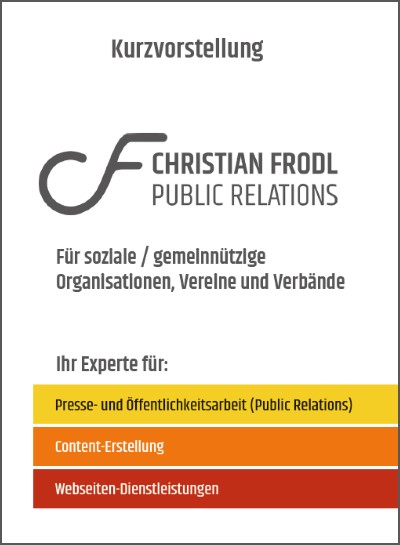 Bild Flyer Christian Frodl Public Relations Kurzvorstellung